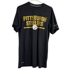 Nike Mens Shirt Pittsburgh Steelers Sz S Dri Fit  NFL Black Gold Short Sleeve